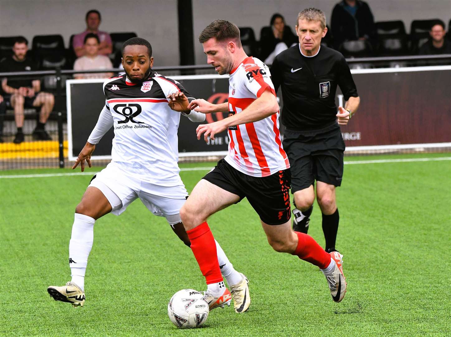 Faversham's Kieron Campbell - gave them a dream start to their season-opening 4-0 weekend home win against Glebe. Picture: Marc Richards