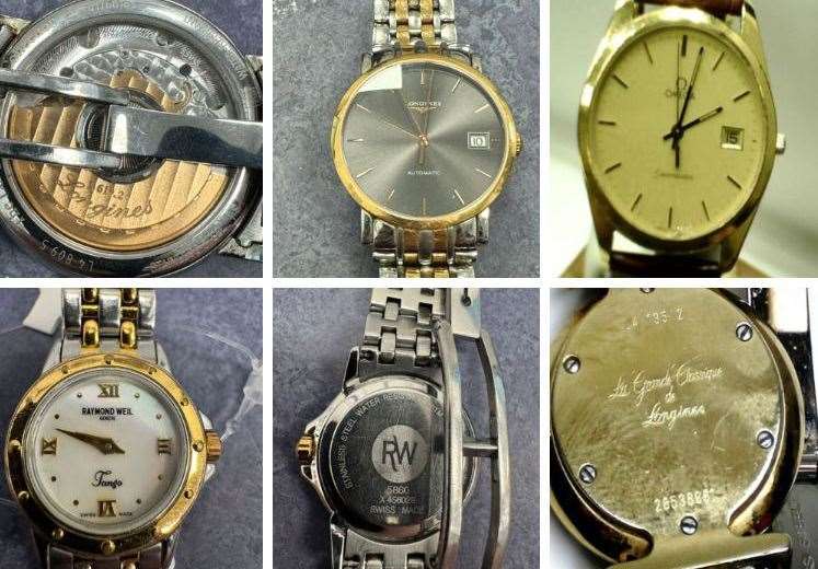 Police are seeking to reunite these stolen watches with their owners. Picture: Kent Police