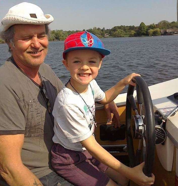 Stephen with grandson Max Frost. Picture: Gillian Corke