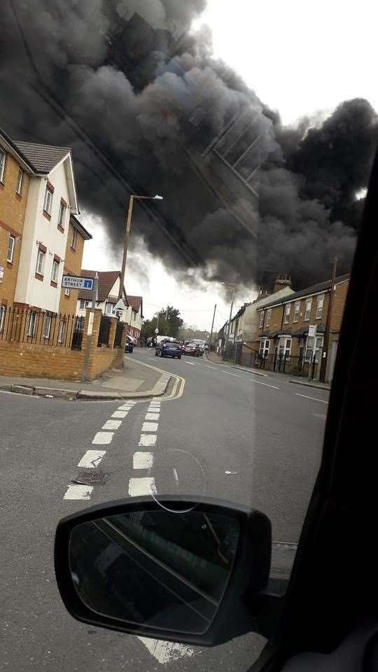 Smoke seen in Arthur Street, Grays. Picture by Danielle Fairbairn (9035166)