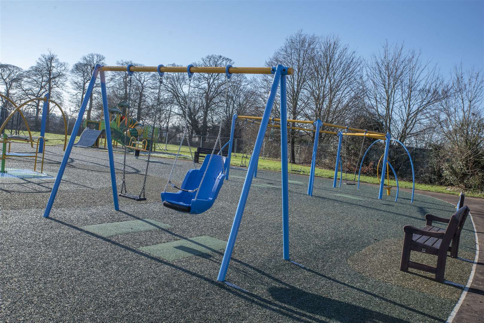 A range of different swings feature at the park