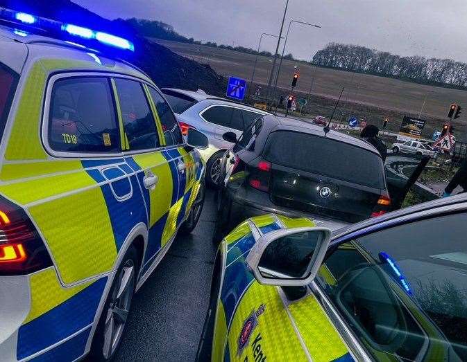 Police boxed in the vehicle. Picture: Kent Police