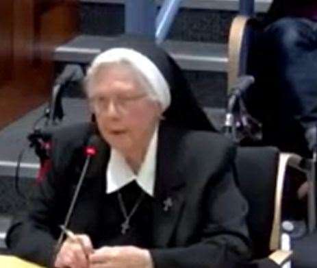 Sister Anne of House of Mercy speaking to Gravesham Borough Council's planning committee