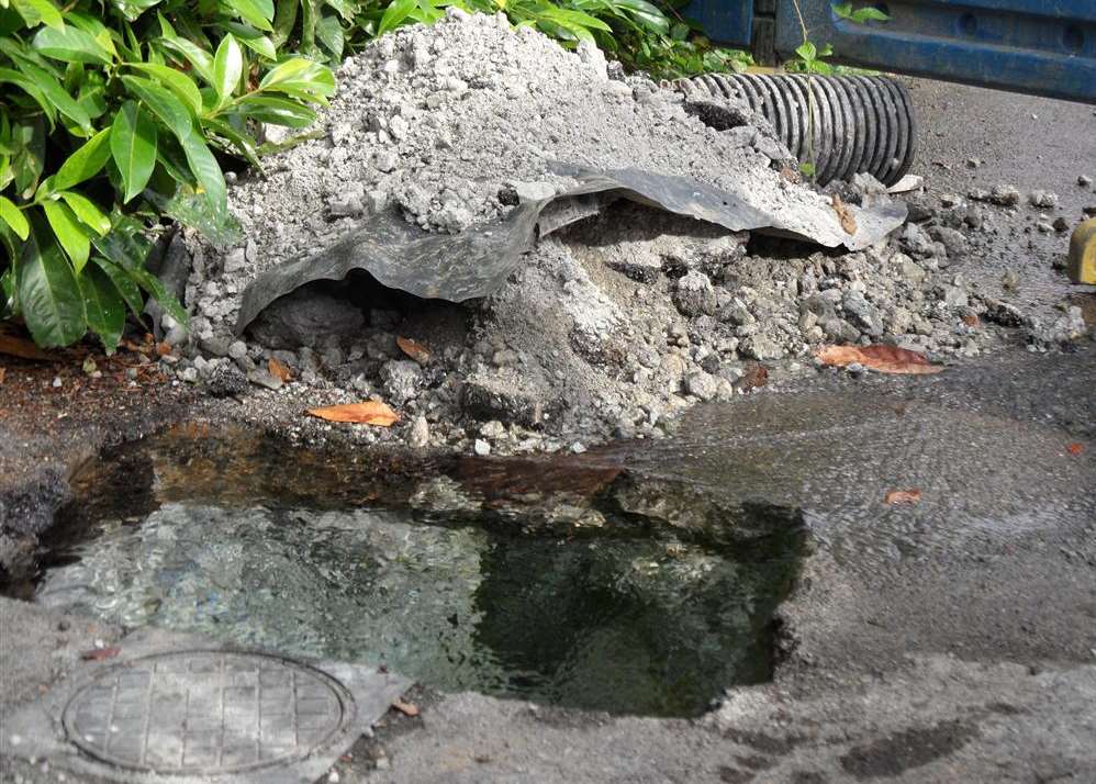 The leak in Freshwater Road, Walderslade.