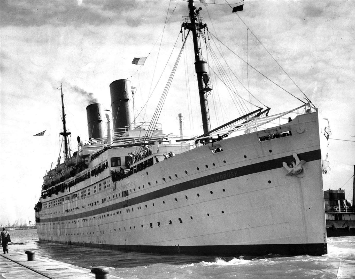 Empire Windrush docked in Southampton in 1954 (PA)