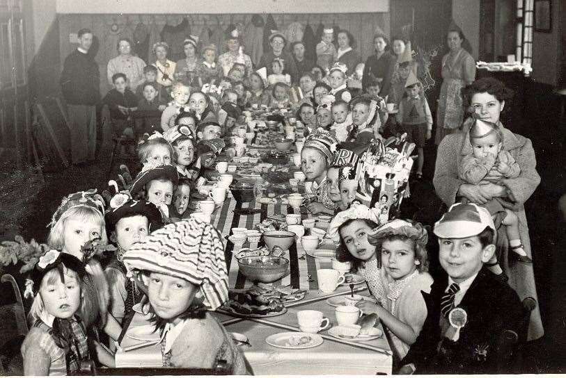 Children celebrate the Coronation at a party in Wyatt Street, Maidstone