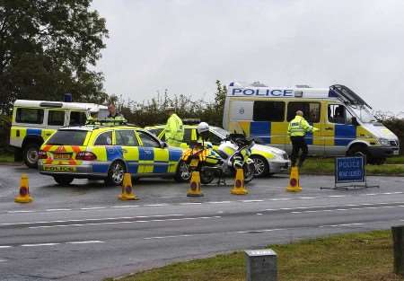 Police officers at the scene. Picture: ANDY PAYTON