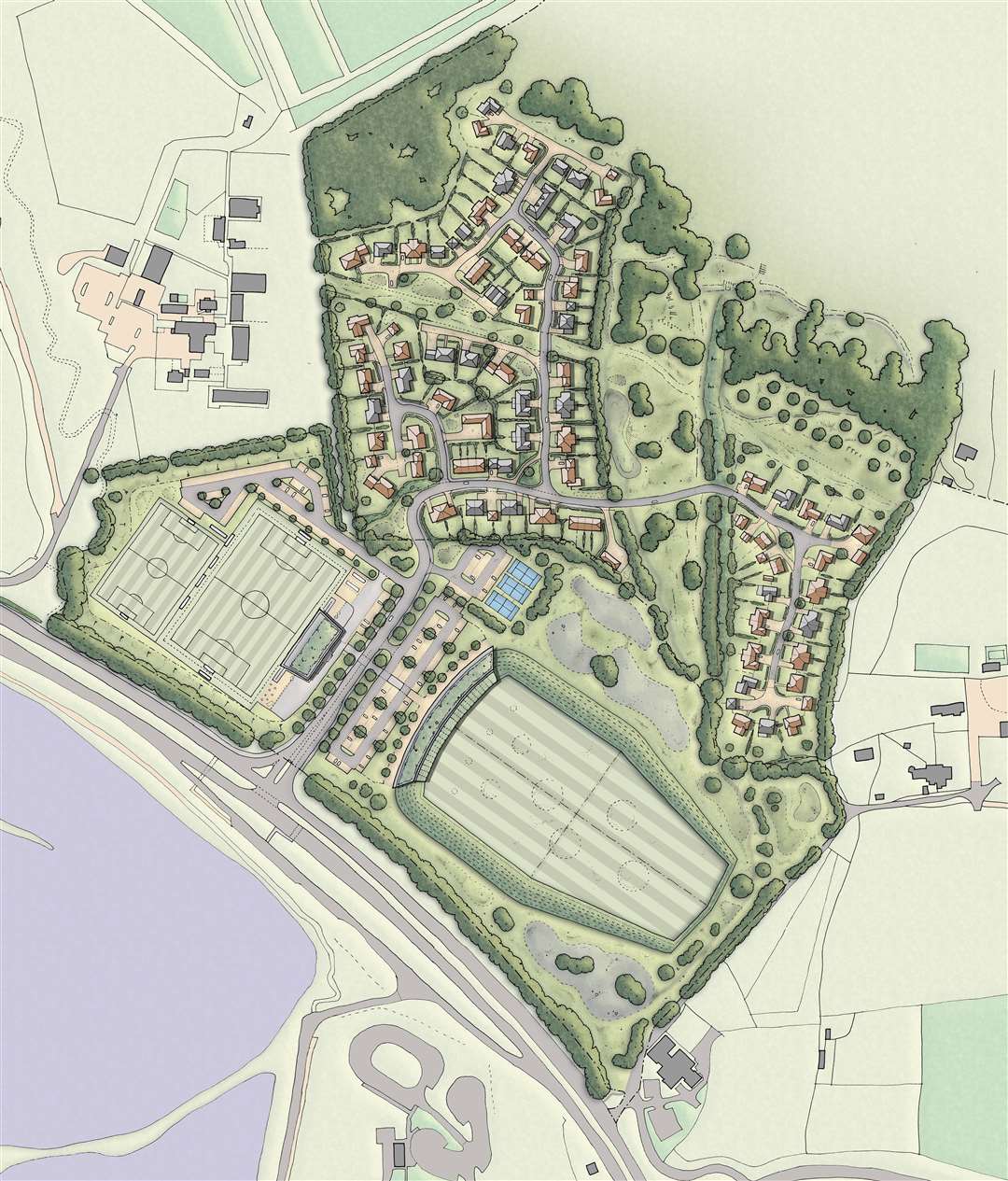 The planned layout of the new sports hub just outside Snodland. Photo: Hollaway Studio