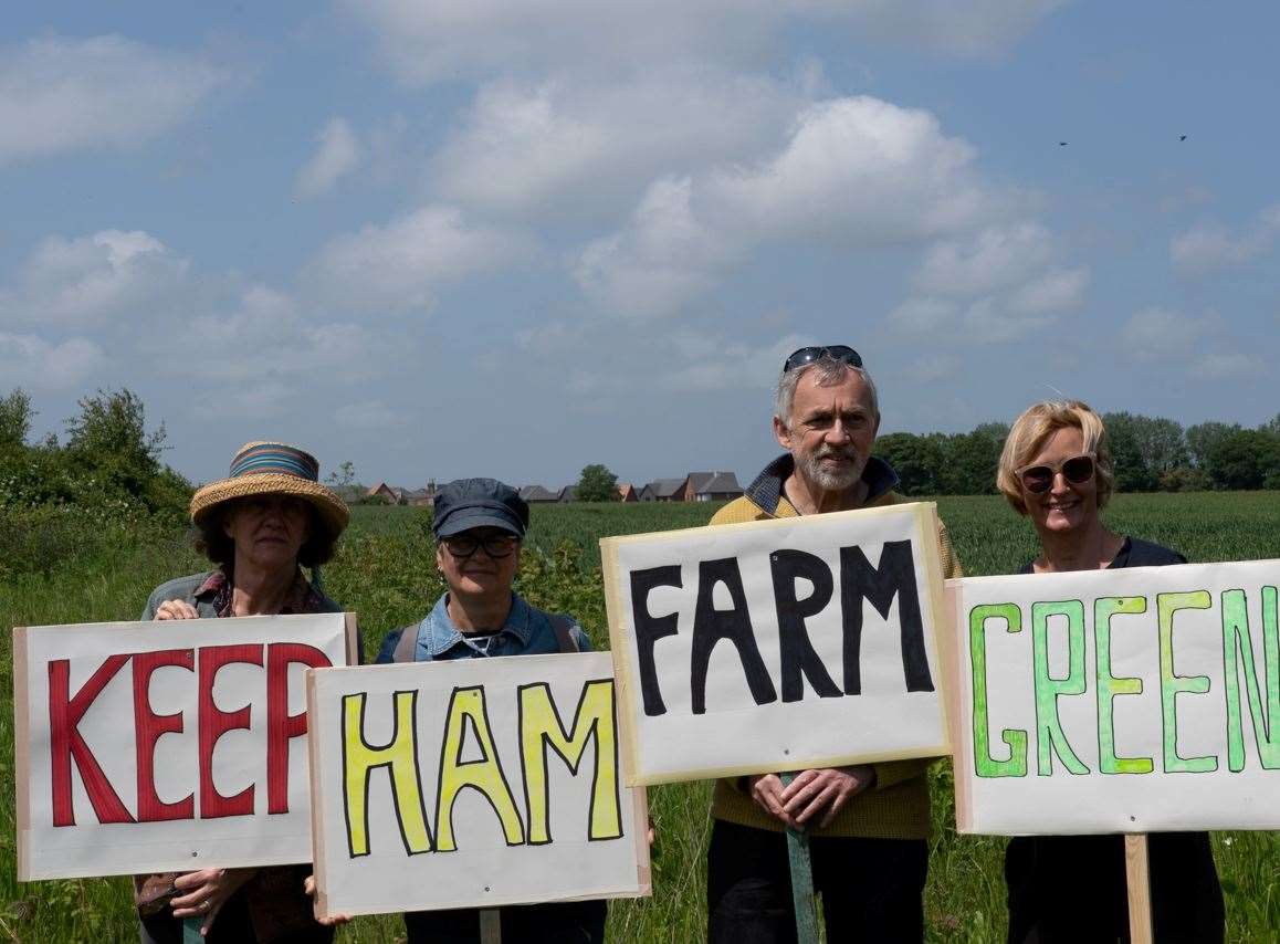 Protests have taken place on the Ham Farm site in Faversham since the application was put forward last year