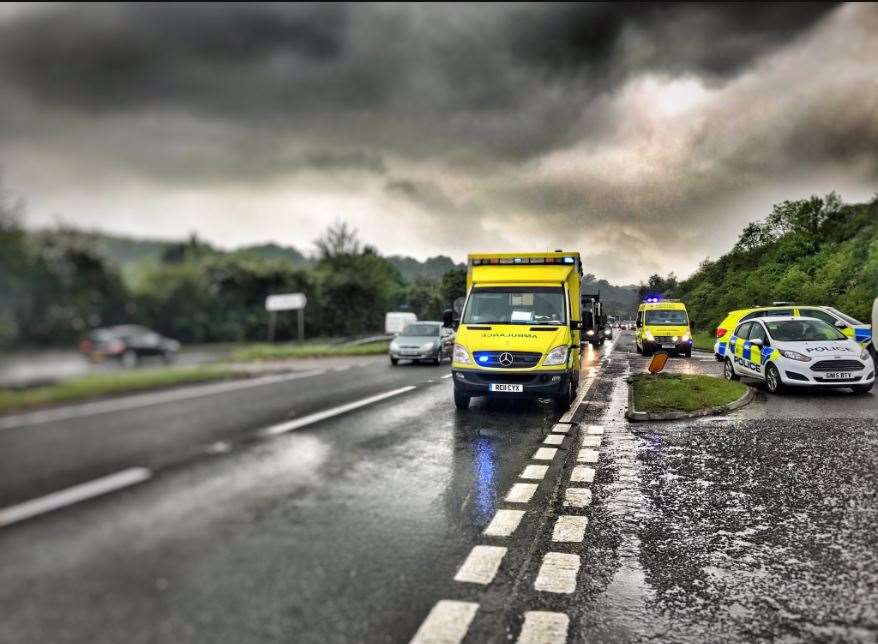 The scene of the crash. Picture: Kent Police RPU