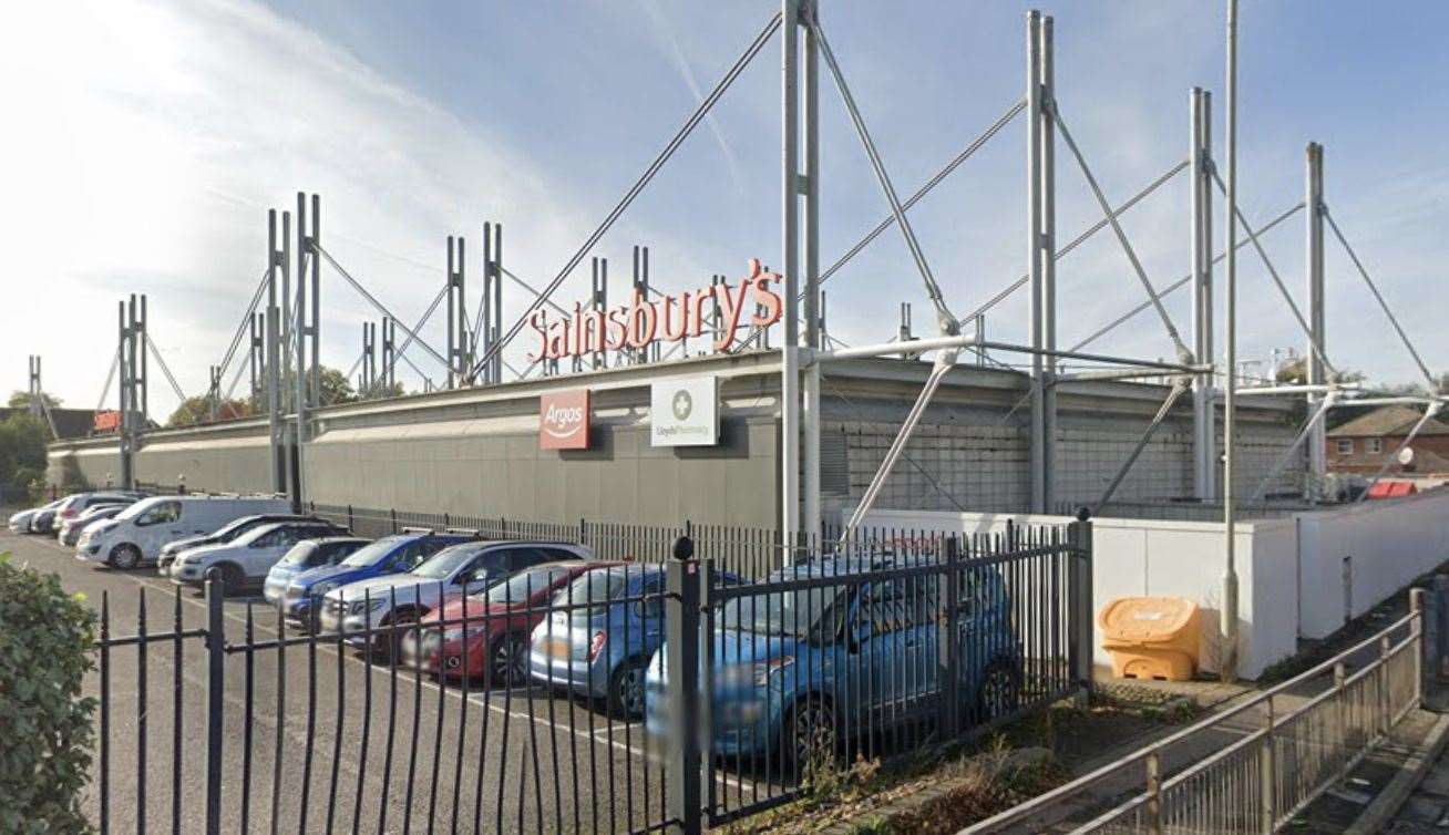 A man was robbed at the cash machine at Sainsbury's, Canterbury. Picture: Google