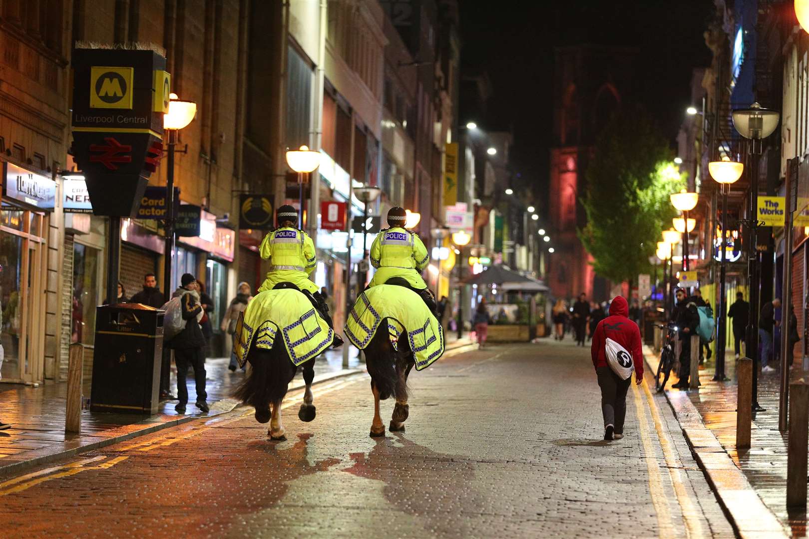 Police on patrol in Liverpool city centre (Peter Byrne/PA)