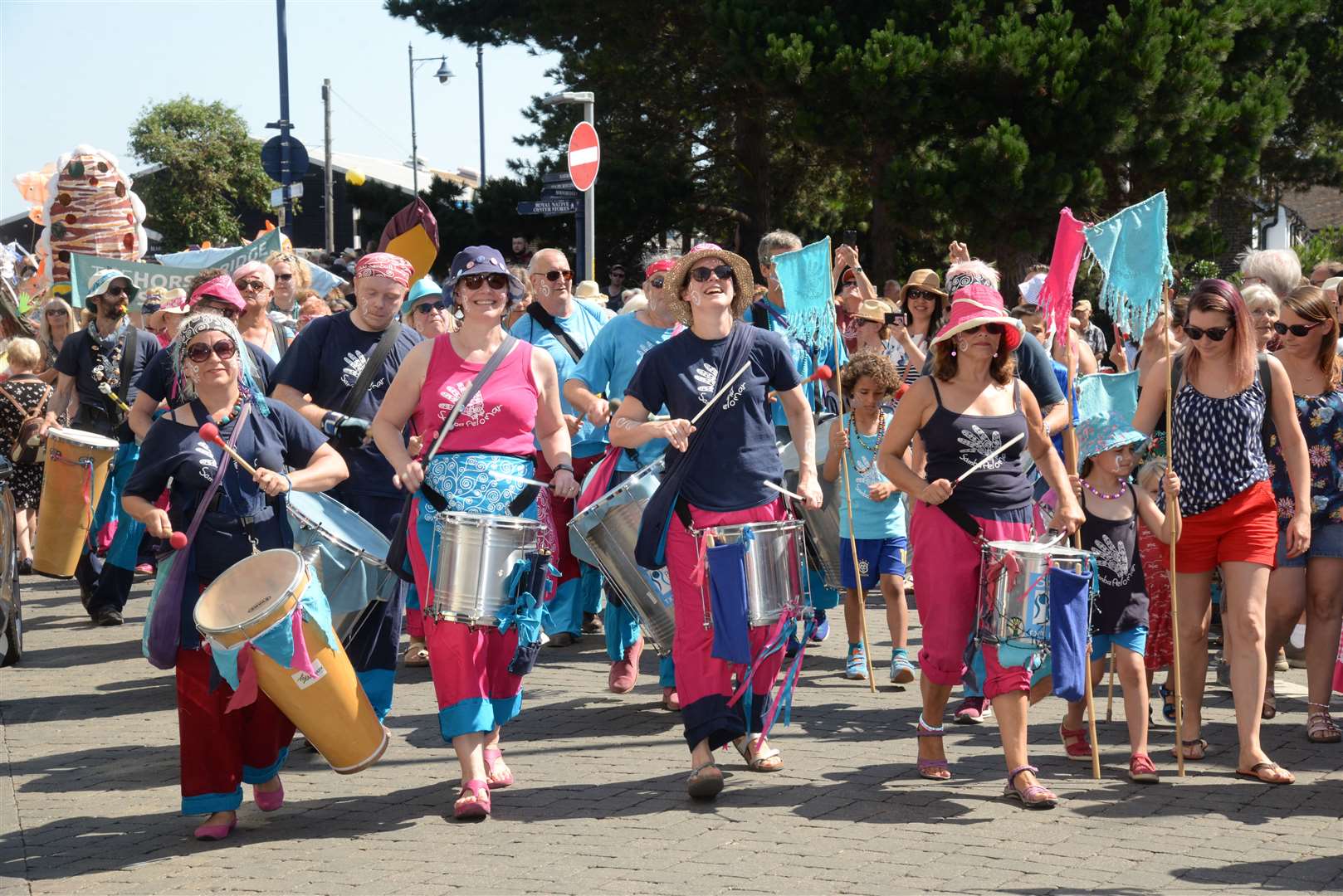 Samba Pelo Mar led last year's Oyster Parade through the town