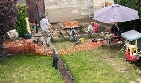 Family unearth shelter while doing up garden