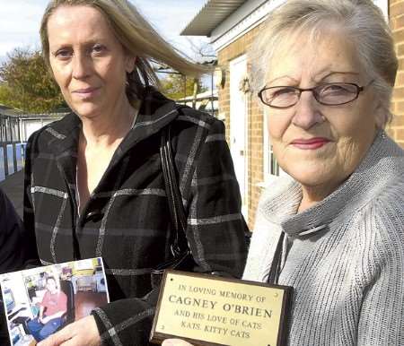 Cagney's mother Danielle and grandmother Audrey with the plaque. Picture: Gary Browne