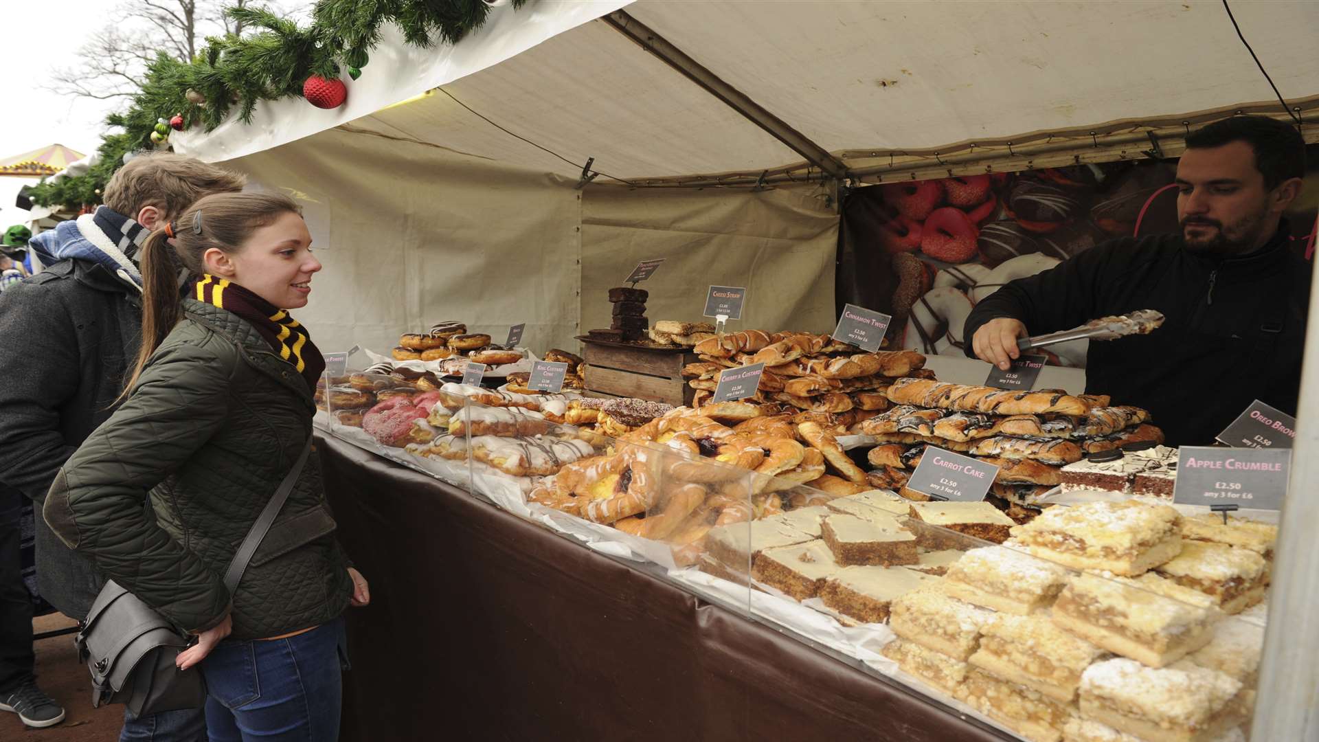 Sampling the food stalls