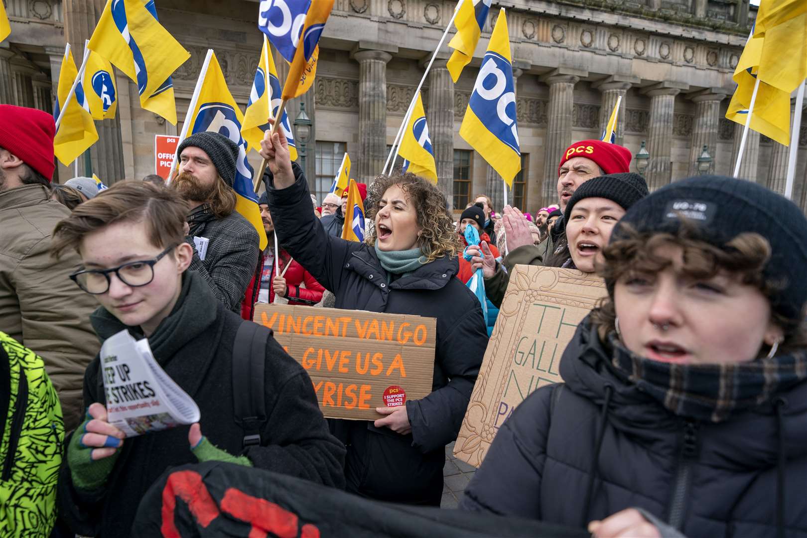 Hundreds of striking workers and supporters joined the rally (Jane Barlow/PA)