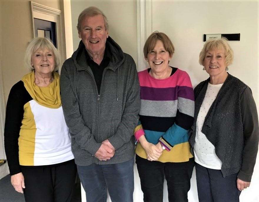 Modeklling for Macmillan: (l to r) Joy Visage, Alan Clarke, Anne Garvey and Christine Clarke