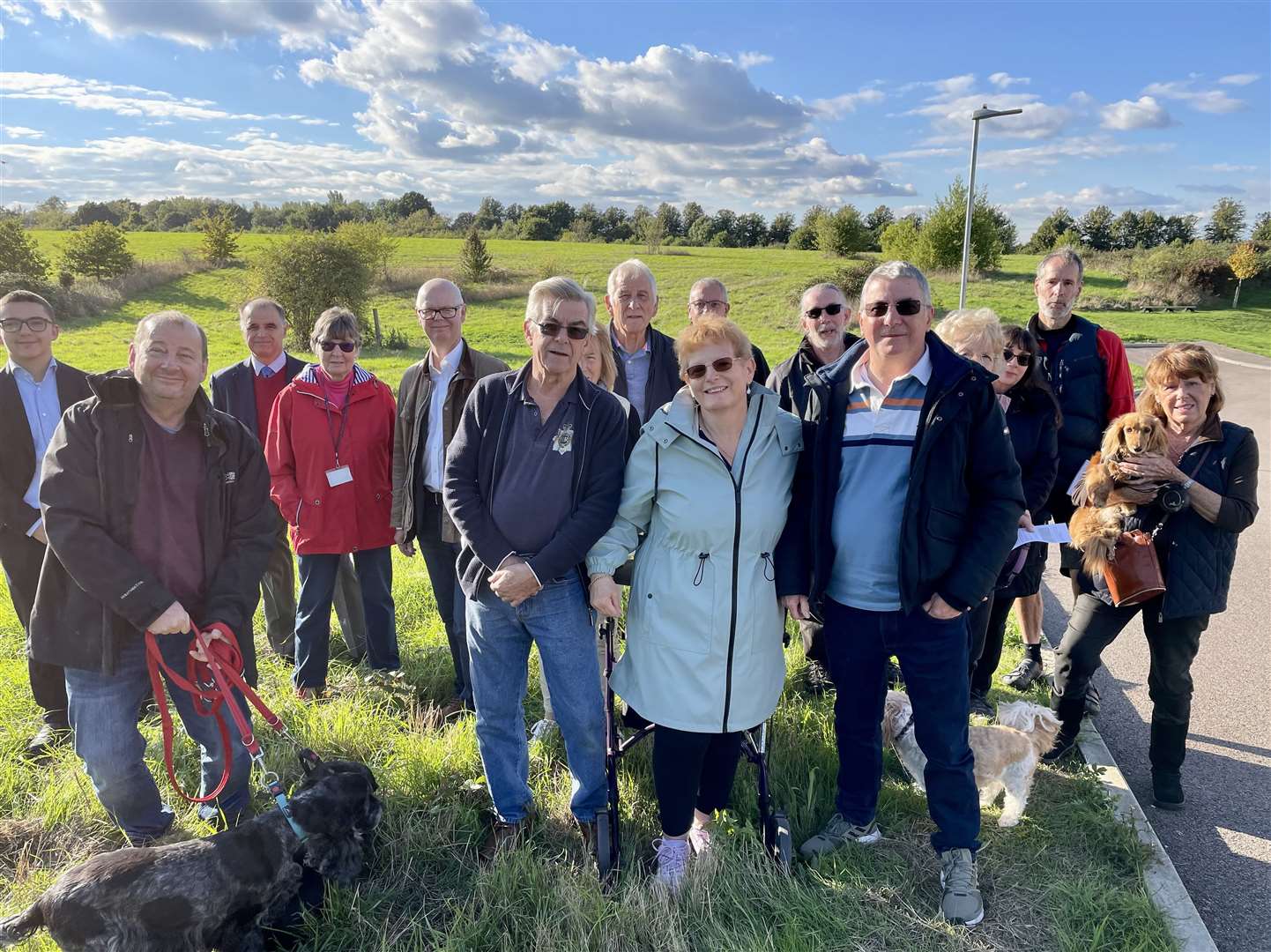 Village Green supporters at Bunyards Farm, Allington