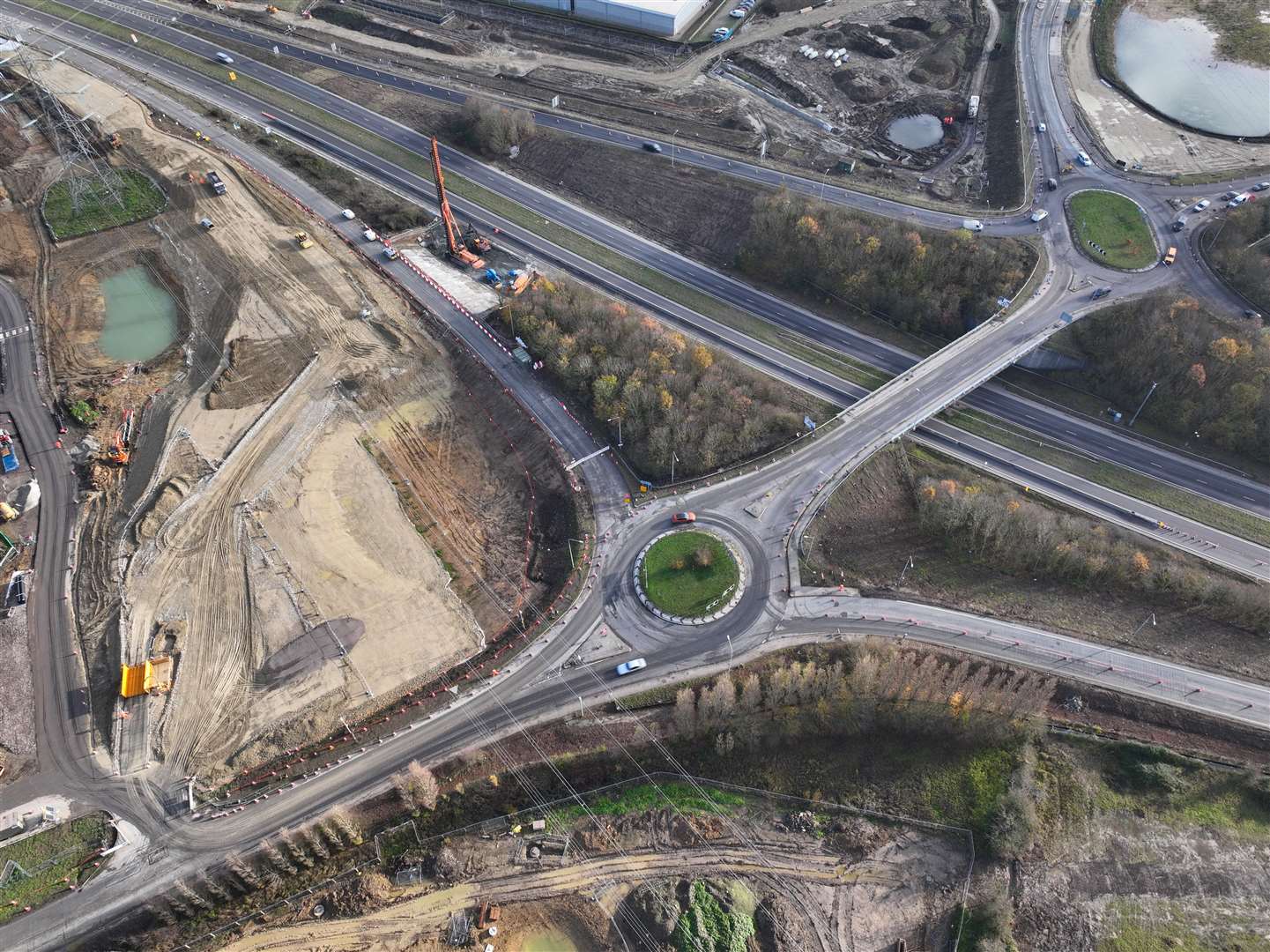 Work underway on the Grovehurst junction near Sittingbourne in November 2023. Picture: Phil Drew