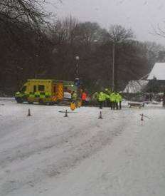 The scene of the crash in Albemarle Road, Lordswood