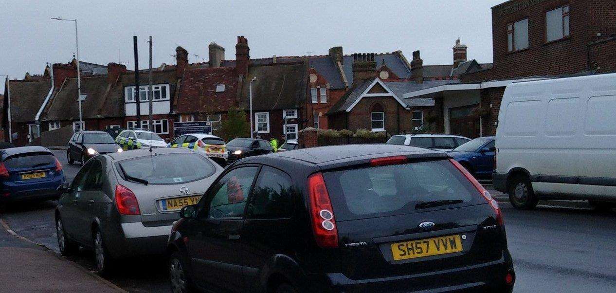 Police outside Westgate station. Picture: @hernebayphotos