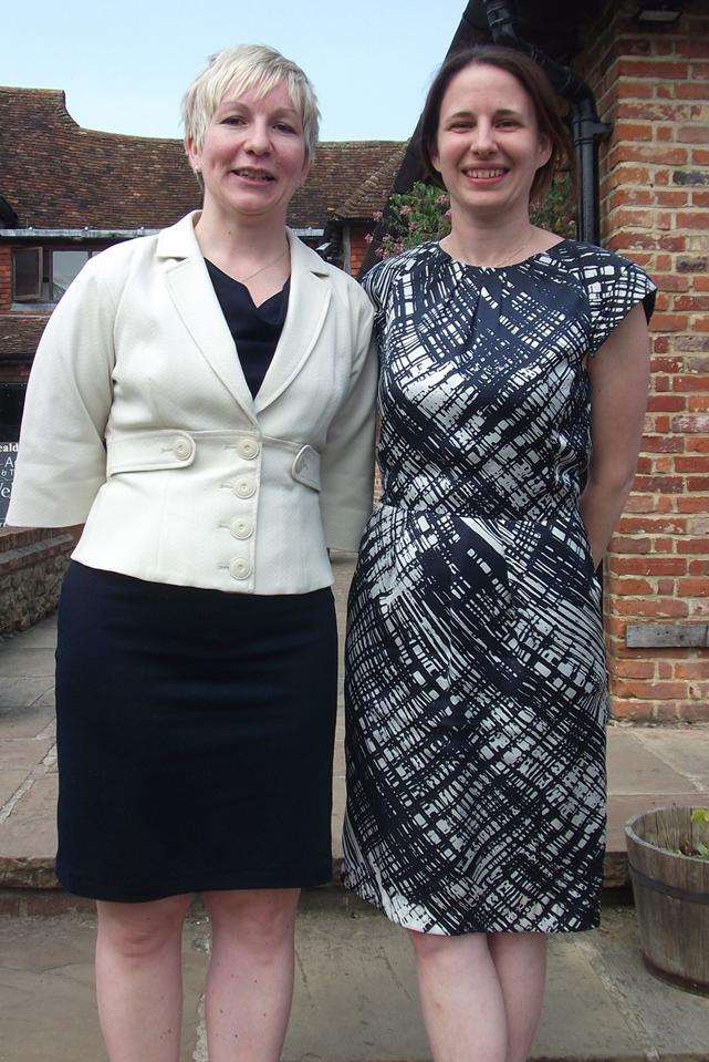 Louise Brenlund, left, with Sarah Cundle at Professionally Pink social media event