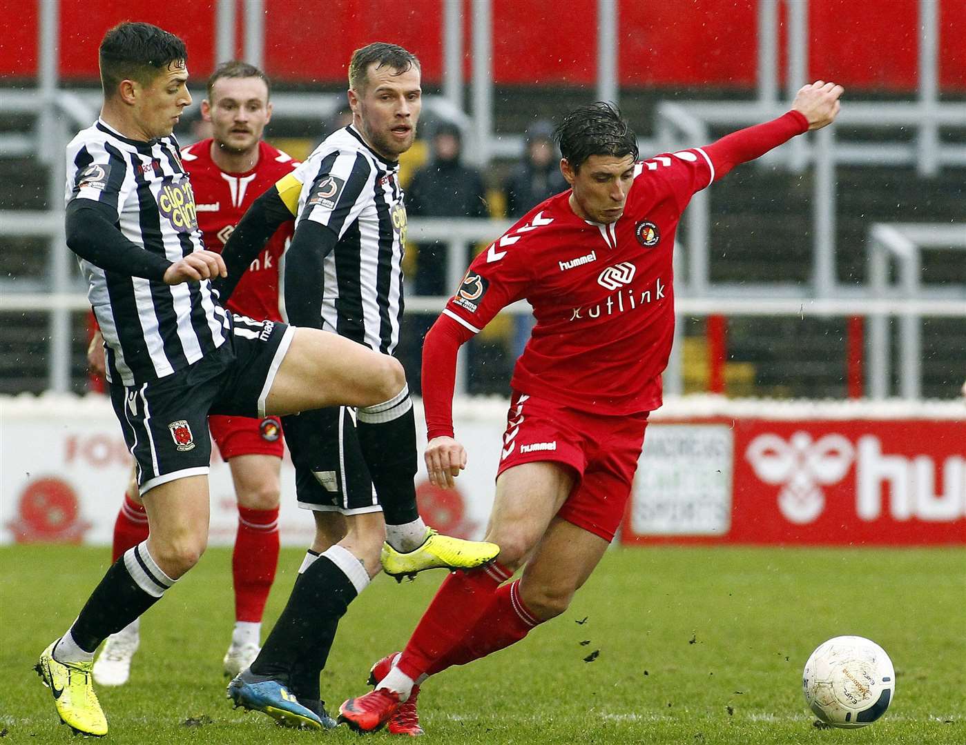 Ebbsfleet's Adam Mekki brings the ball forward against Chorley. Picture: Sean Aidan FM29311724