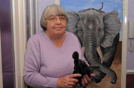 An elephant is even painted on Maureen Davey's front door