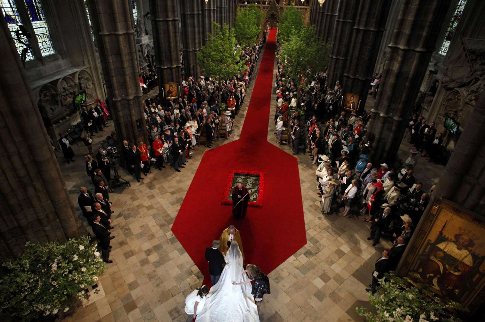 The scene inside Westminster Abbey (Suzanne Plunkett/PA)