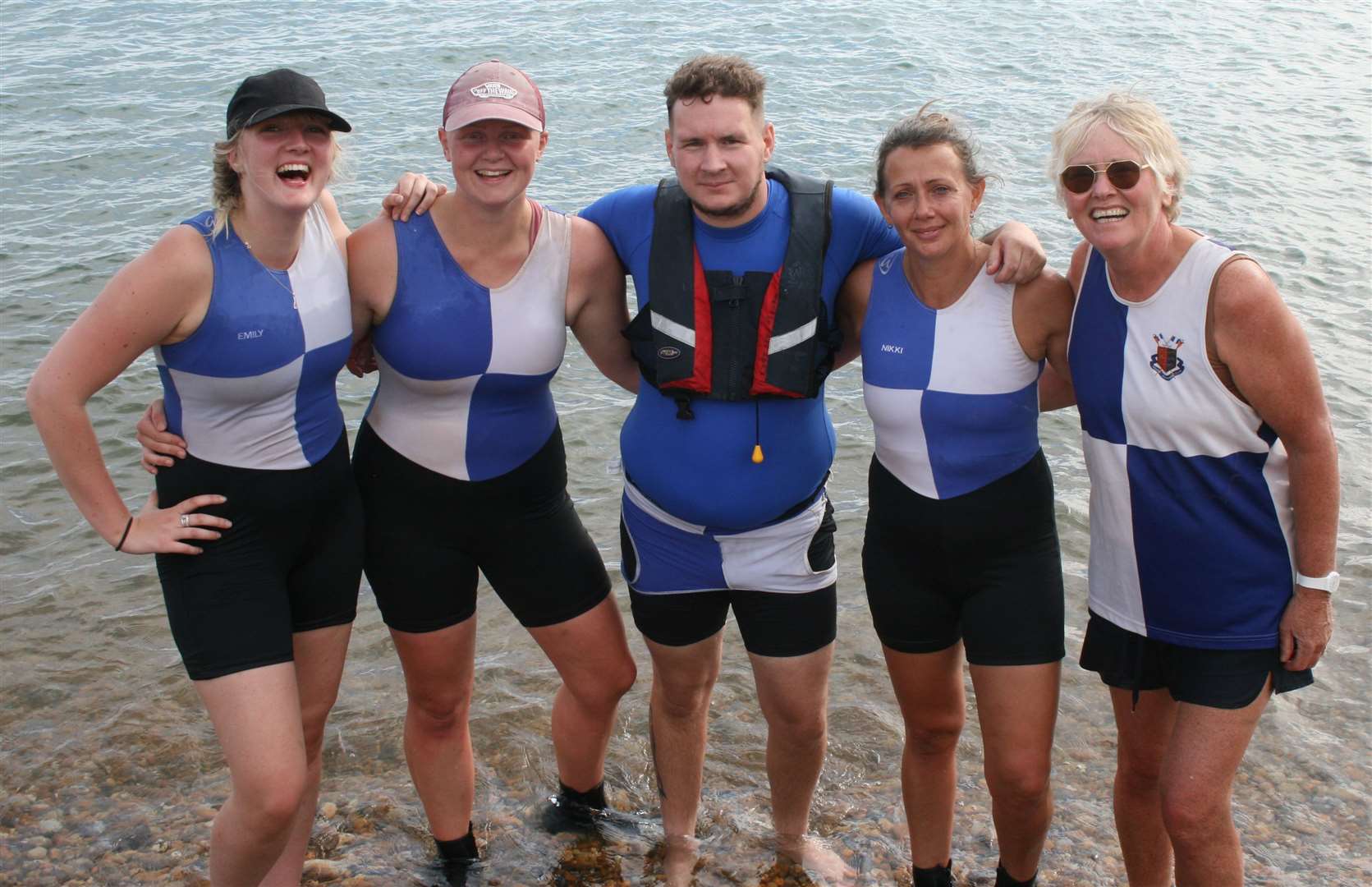 Dover Rowing Club’s women’s novice winners Emily Harvey, Holly Hannington, cox Will Coleman, Nikki Leggatt and Janice Bradford