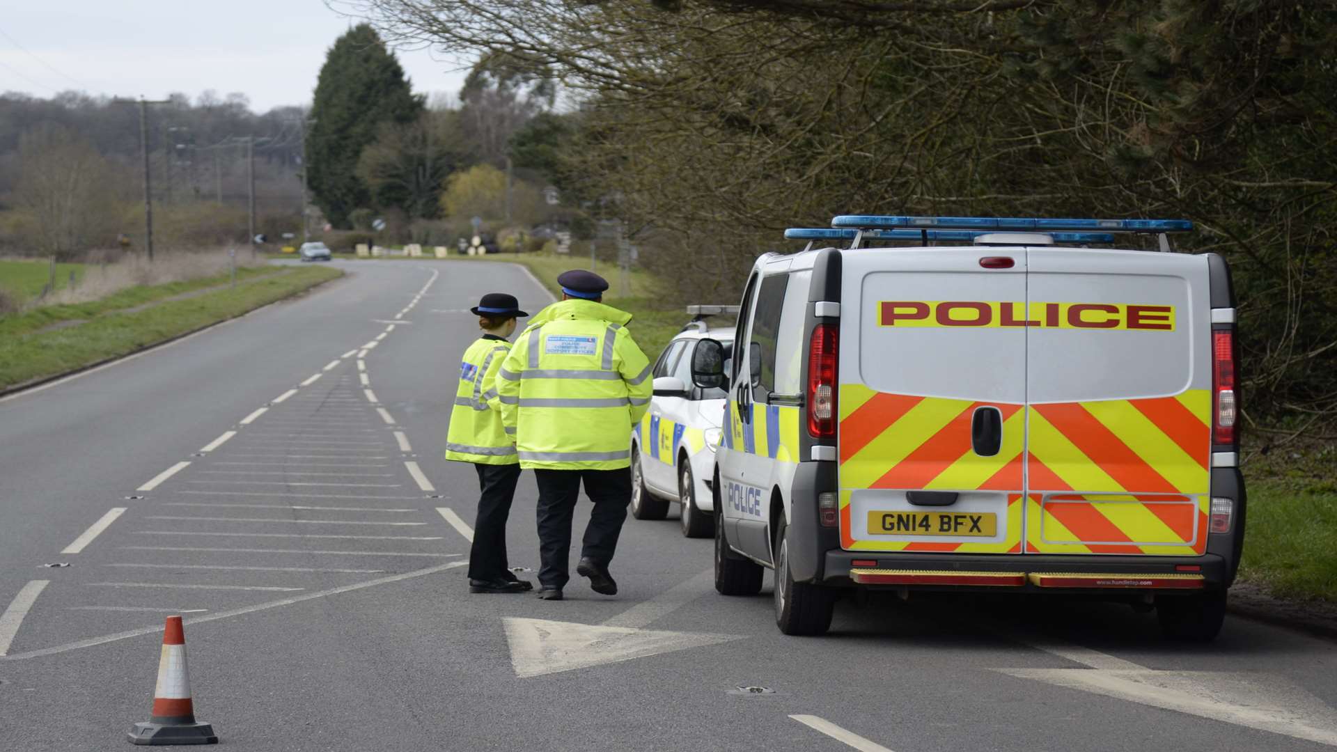 The scene near Chilham following the crash. Picture: Chris Davey