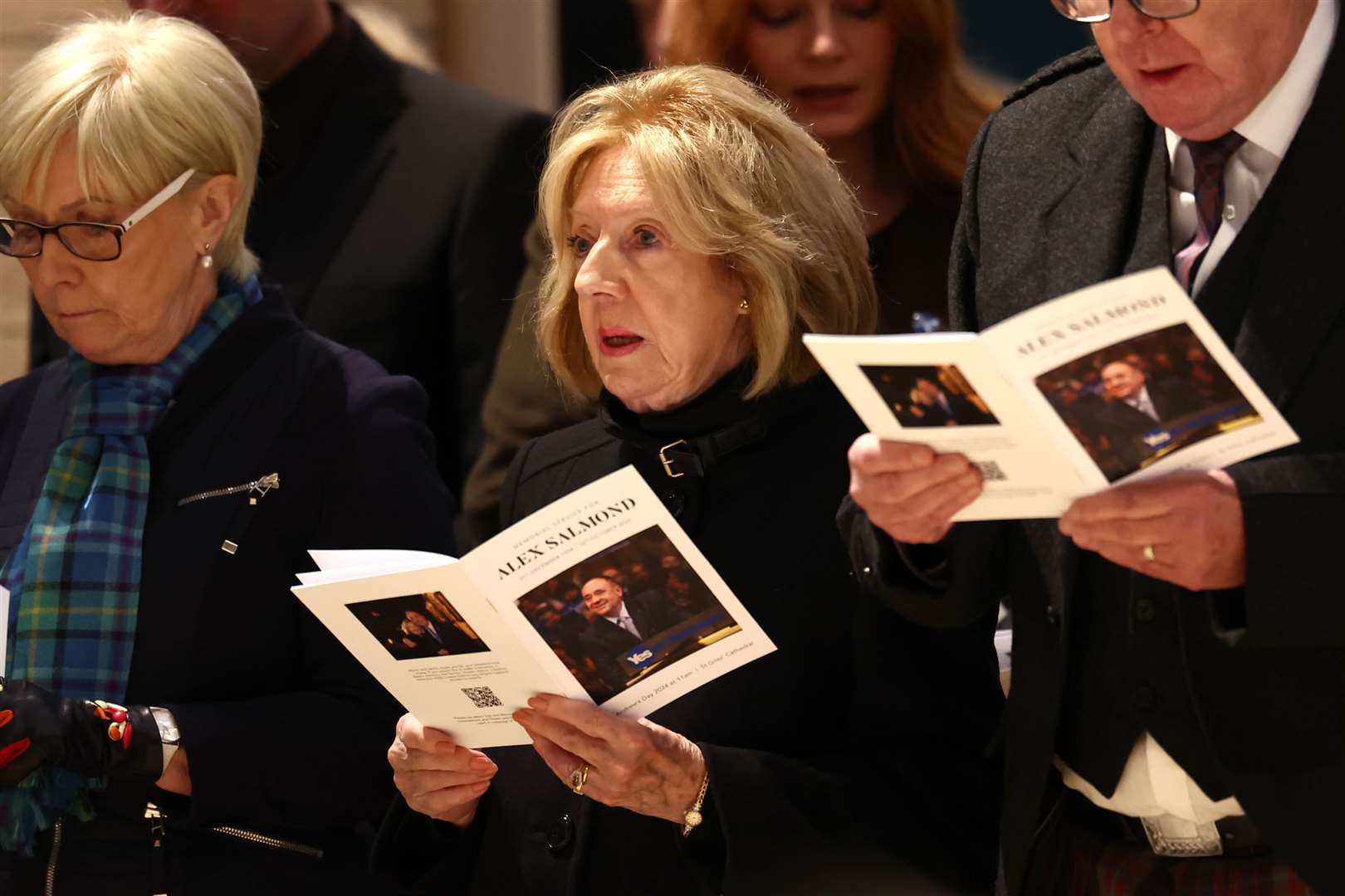 Alex Salmond’s widow Moira was joined by family, friends and political leaders at the memorial service (Jeff J Mitchell/PA)