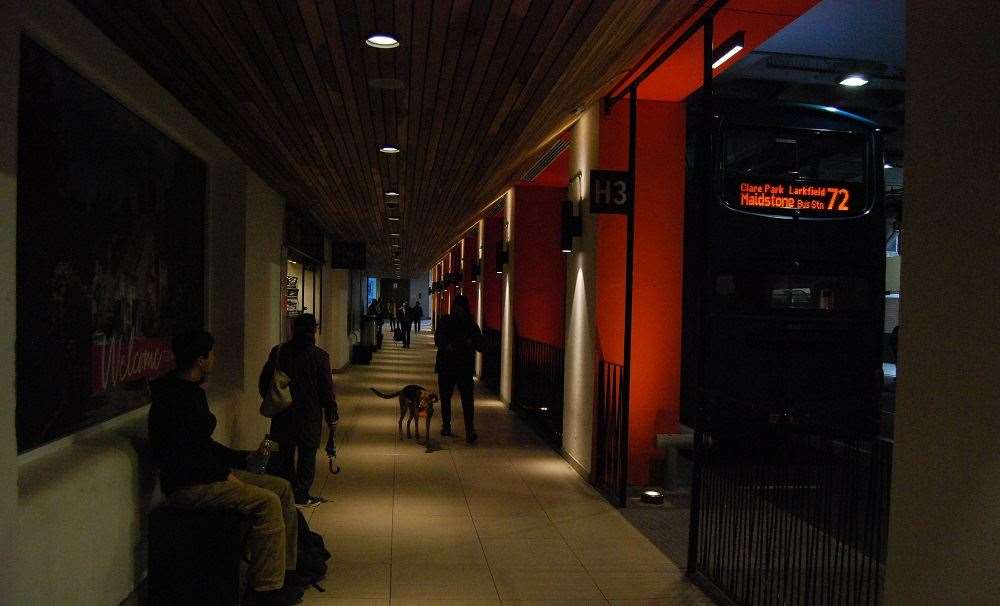 The seating area in the Chequers Bus Station