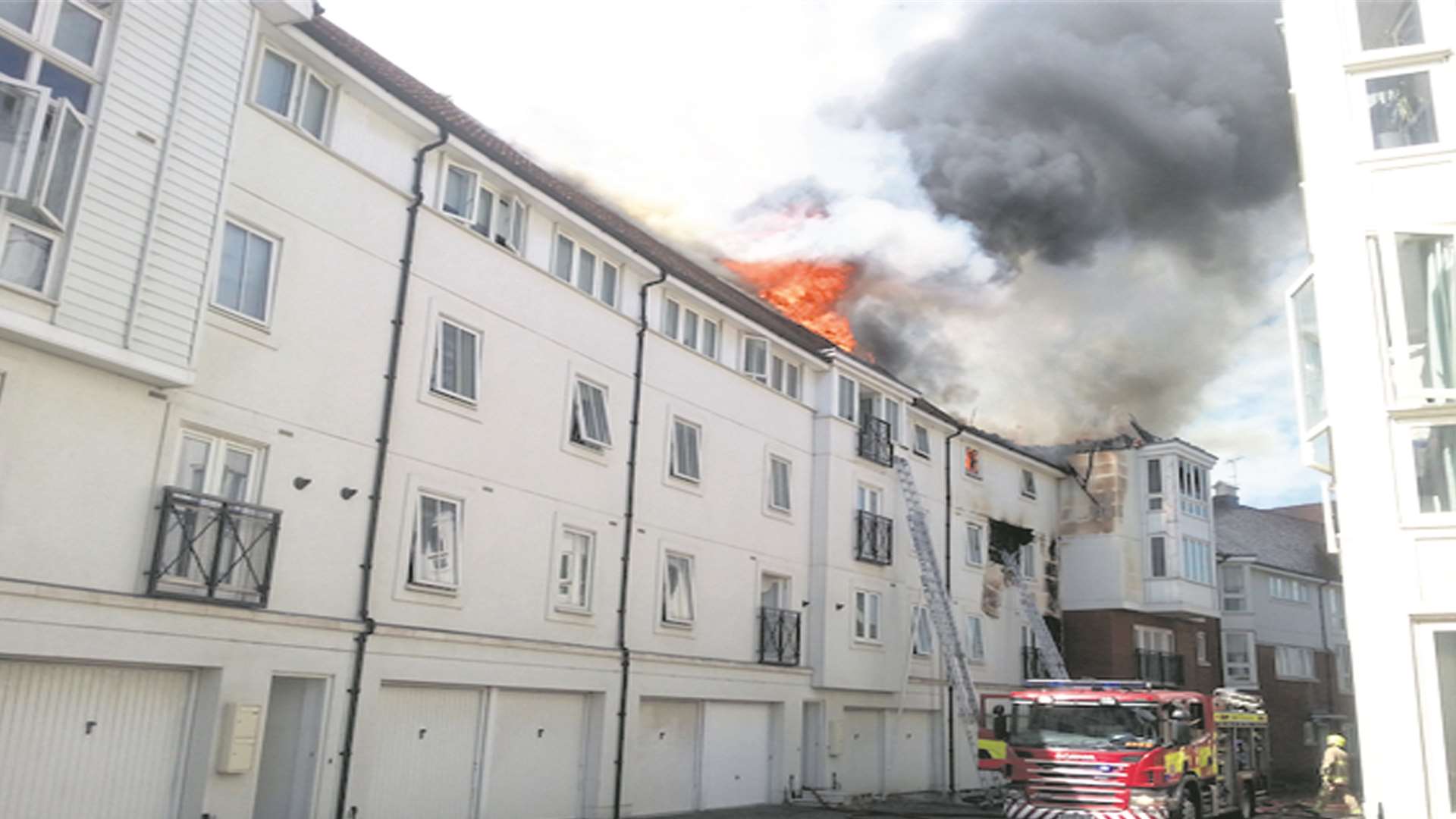 Flames ripped through the building