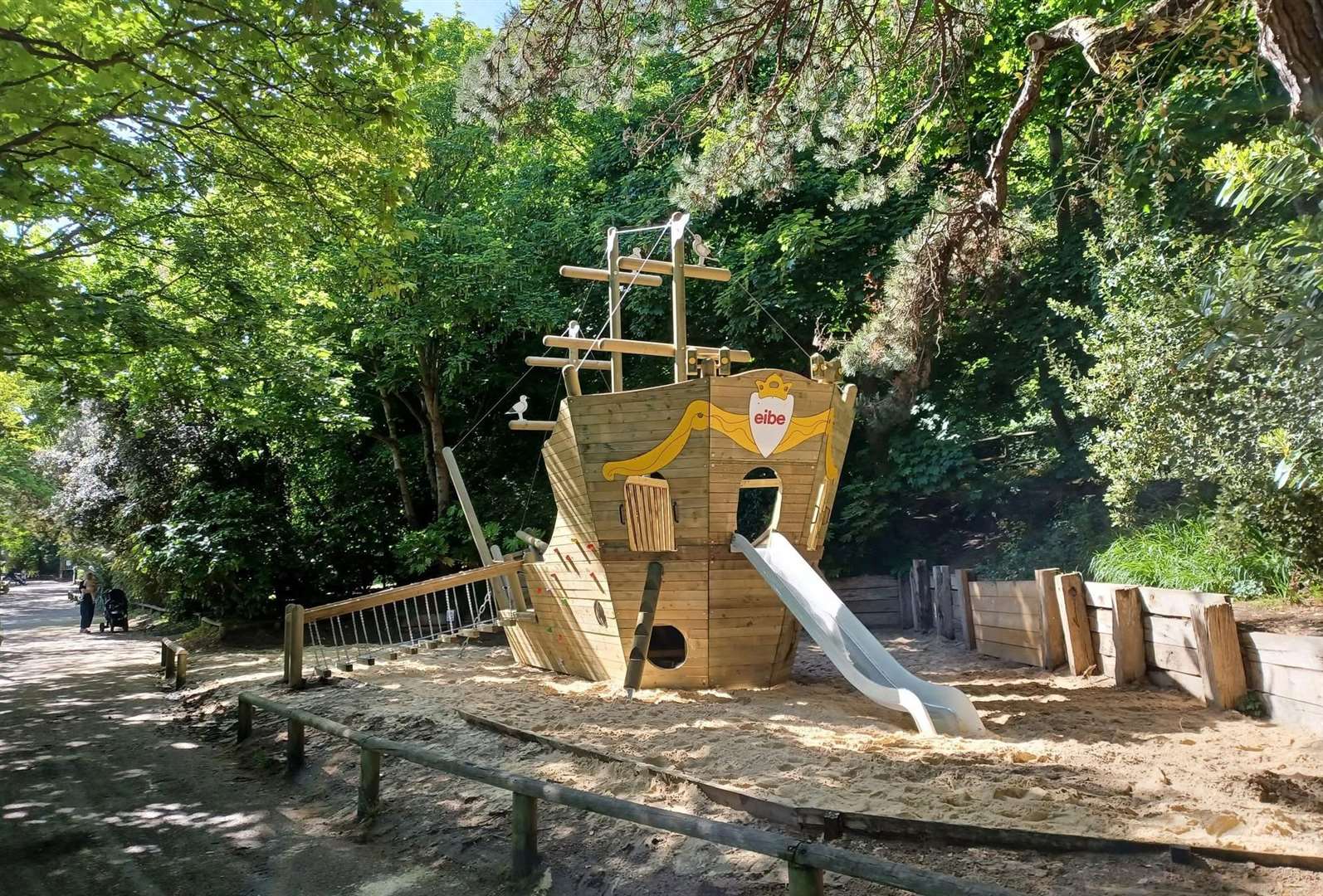 Lower Leas Coastal Park's play area sits just behind Folkestone Beach. Picture: FHDC