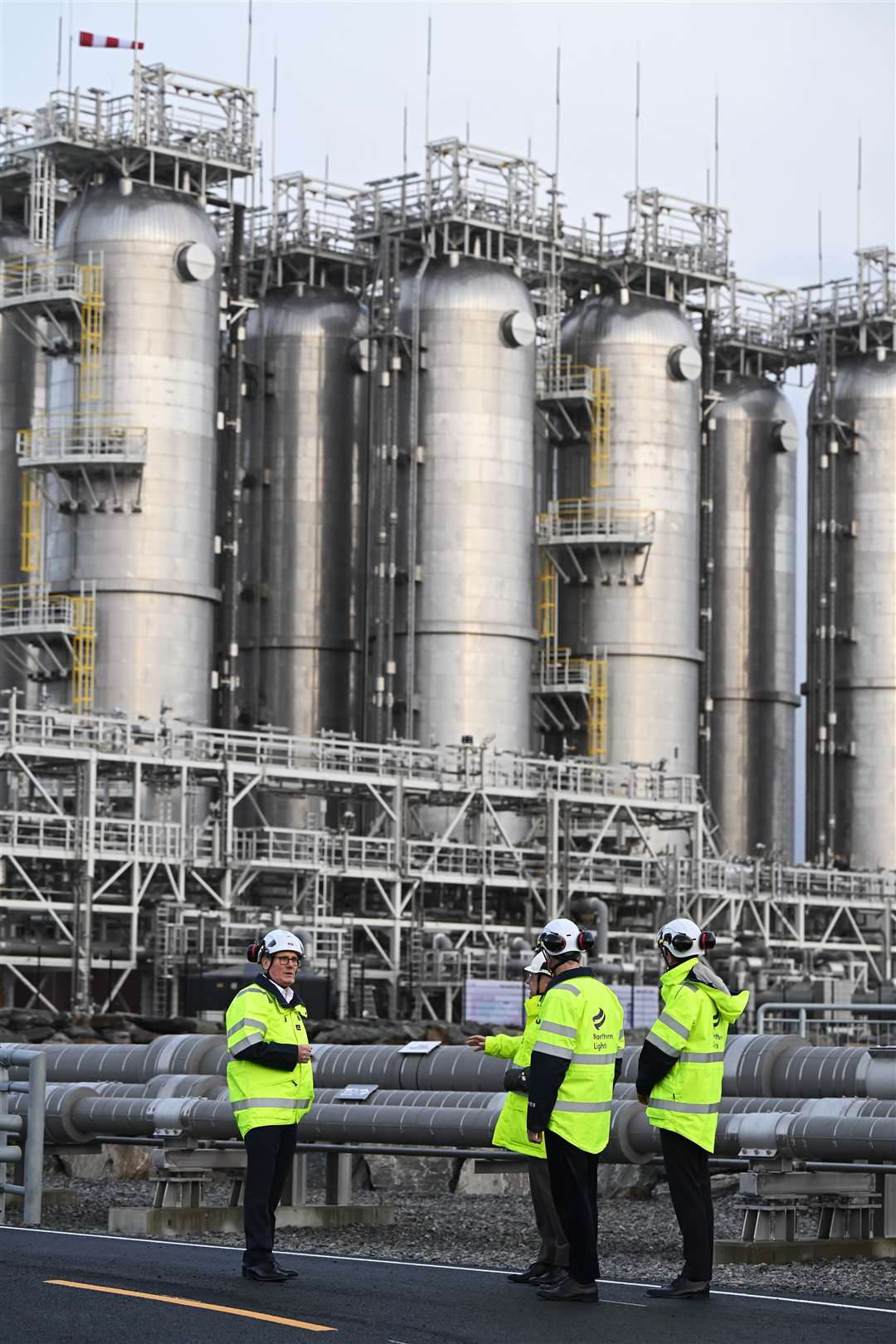 Prime Minister Sir Keir Starmer and Norwegian Prime Minister Jonas Gahr Store are shown the workings of the Northern Lights CCUS Plant CO2 transport and storage facility in Bergen (Leon Neal/PA)