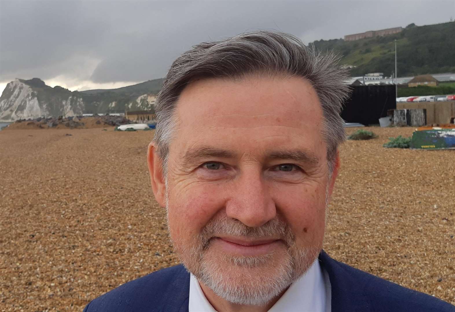 Shadow international trade secretary Barry Gardiner at Shakespeare Beach, Dover