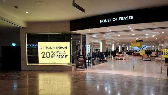 House of Fraser is waving goodbye to Bluewater Shopping Centre