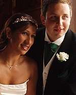Tom Gale and his wife Basma on their wedding day