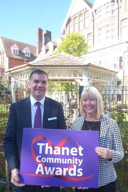 The Yarrow general manager James Redshaw with Thanet Community Awards coordinator Karen Brinkman of the KM Charity Team outside the hotel (4520075)