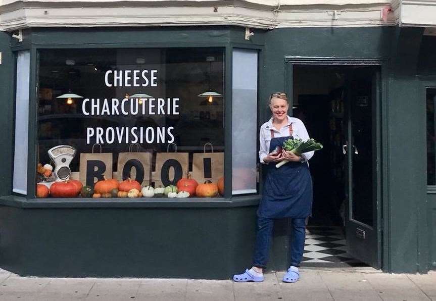 Nicky Reader outside East Street Deli in Faversham. Pic: Nicky Reader