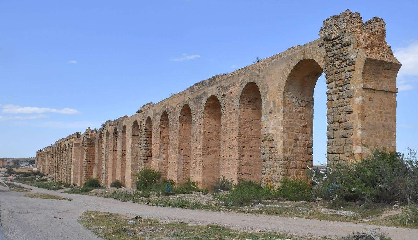 The remains of the Roman aqueduct which brought water from the mountains to the city. Photo: Jules Annan