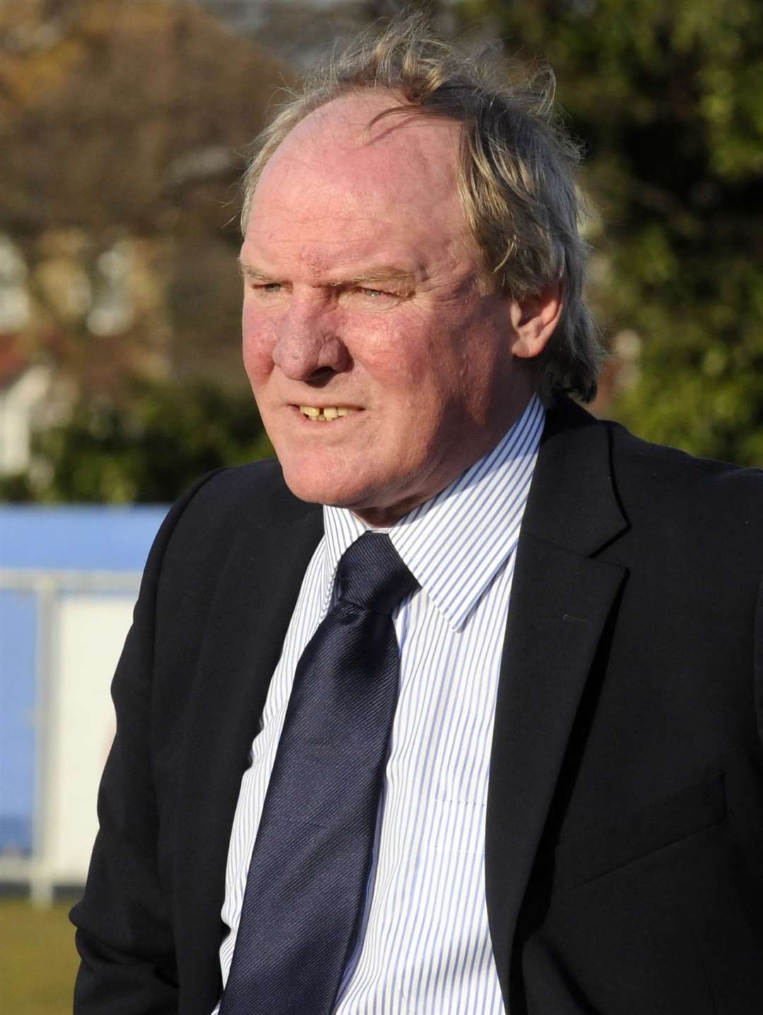 Leeds legend Terry Yorath on the touchline at Hartsdown Park Picture: Paul Amos