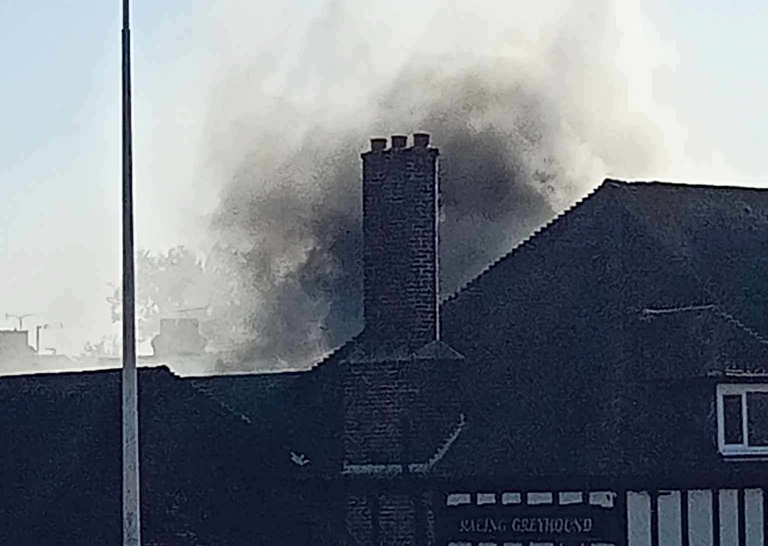 Fire at The Greyhound pub, Ramsgate. Photo: Charlotte Elizabeth