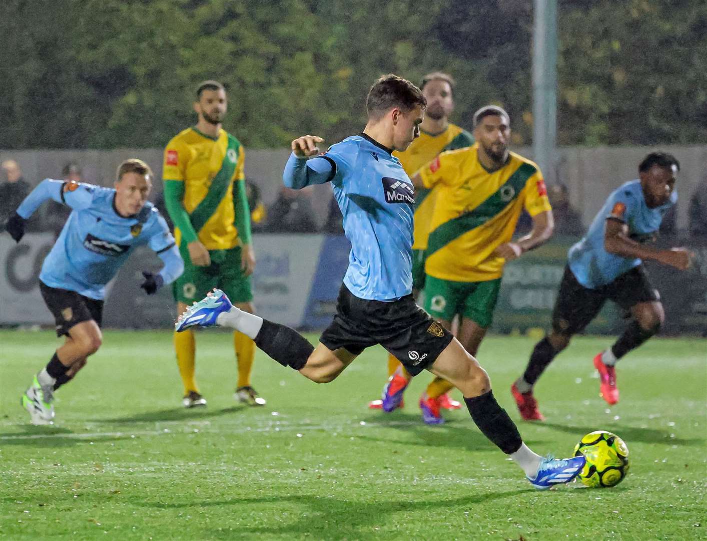 Ben Brookes converts Maidstone's 88th-minute penalty in their FA Trophy defeat. Picture: Helen Cooper