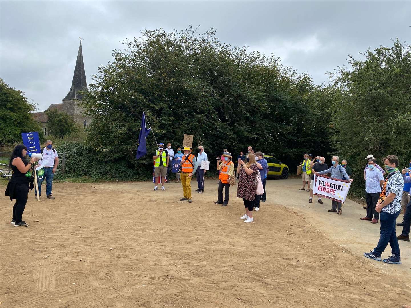 Organisers say about 40 people, including Ashford Green Party's Mandy Rossi, left, took part in the protest. Picture: Barry Goodwin