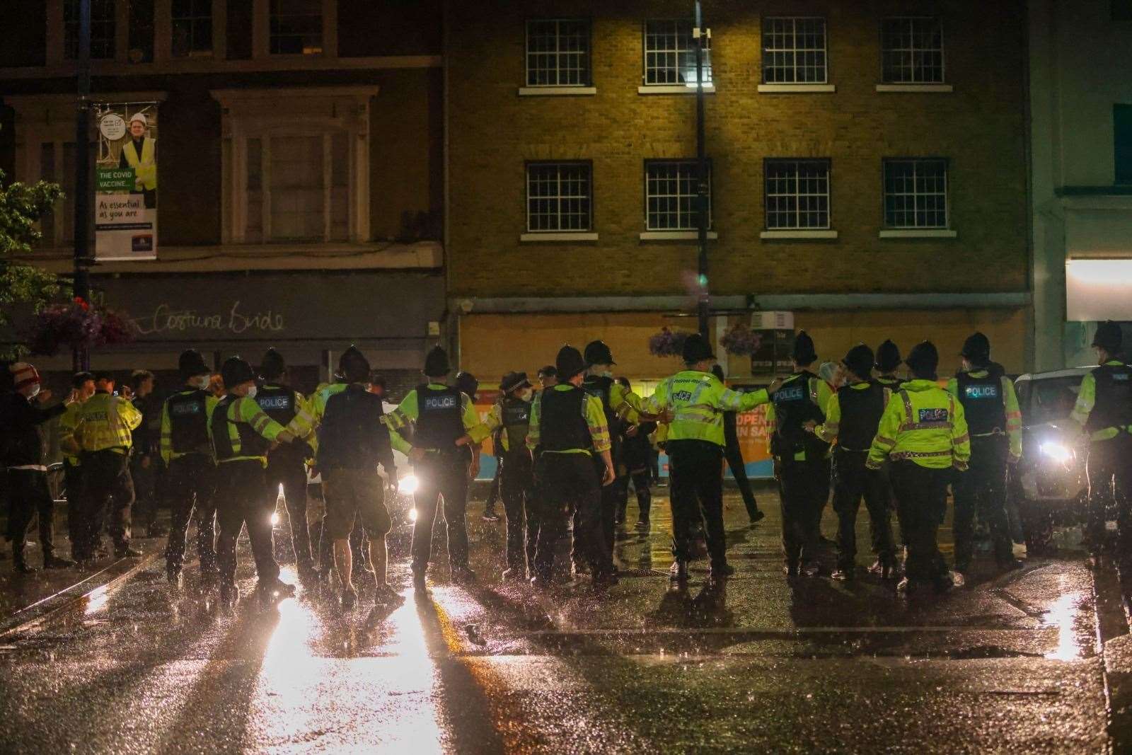 Police presence in Maidstone after Euro's last year. Picture: UKNIP