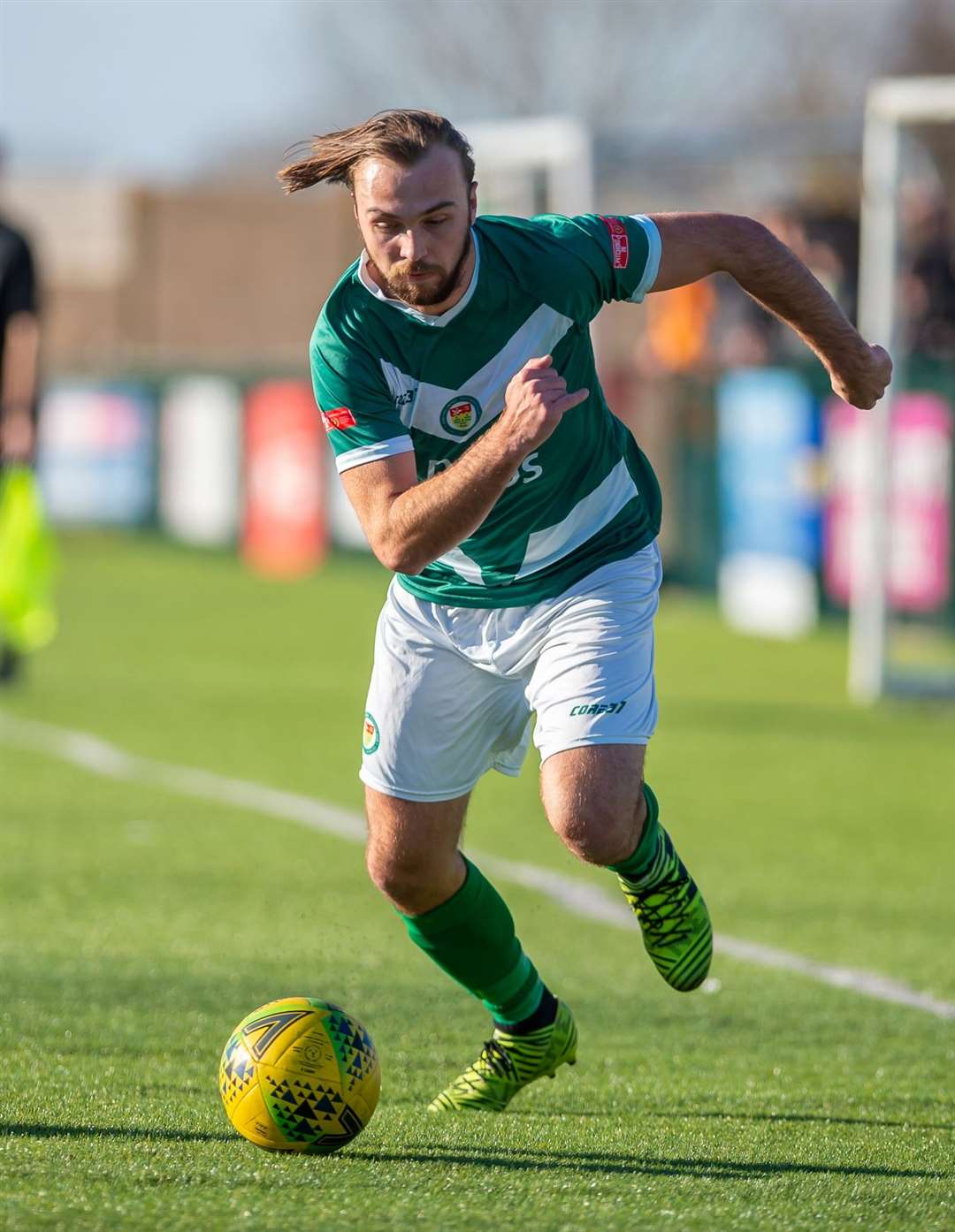 Luke Burdon scored twice in Lydd’s semi-final victory over Faversham Strike Force. Picture: Ian Scammell