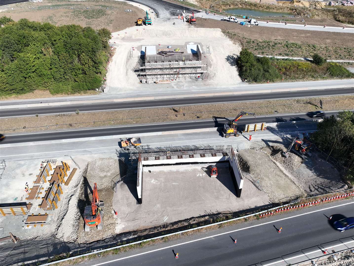 The foundations for the second bridge for the Grovehurst junction. Picture: Phil Drew